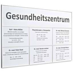 Zeige Details für Firmen-Wegweiser zur Wandmontage, 3-spaltig mit Kopfzeile Bild von Firmen-Wegweiser zur Wandmontage, 3-spaltig mit Kopfzeile