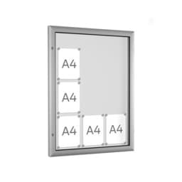 Flacher Wand-Außen-Schaukasten in silber / weiß Flacher Wand-Außen-Schaukasten in silber / weiß