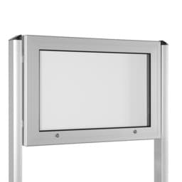 Außen-Schaukasten Edge mit Oval-Standbeinen, Klein-/ Querformat Außen-Schaukasten Edge mit Oval-Standbeinen, Klein-/ Querformat