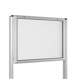 Außen-Schaukasten, flach, silber, Oval-Pfosten Außen-Schaukasten, flach, silber, Oval-Pfosten