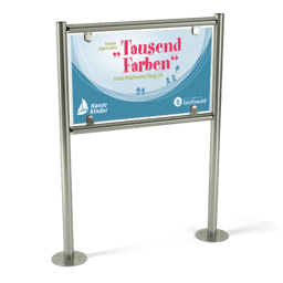 Edelstahl-Firmenschild für Kinder-Tagesstätte in Edeltahl Edelstahl-Firmenschild für Kinder-Tagesstätte in Edeltahl