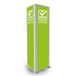Dreieck-Werbepylon in Aluminium silber eloxiert Dreieck-Werbepylon in Aluminium silber eloxiert