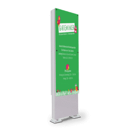 Glas-Werbepylon mit ESG-Echtglas-Werbefläche Glas-Werbepylon mit ESG-Echtglas-Werbefläche