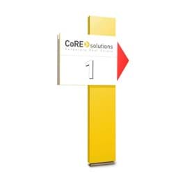 Wegweiser-Werbepylon mit Slimline-Leuchkasten & Richtungspfeil Wegweiser-Werbepylon mit Slimline-Leuchkasten & Richtungspfeil