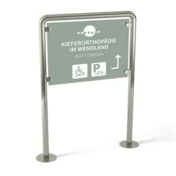 Außen-Praxisschild mit Acrylglas für Kieferorthopädie-Praxis || Hinweis auf Parkplatz Außen-Praxisschild mit Acrylglas für Kieferorthopädie-Praxis || Hinweis auf Parkplatz