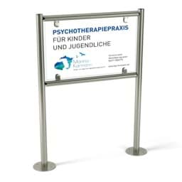 Arztschild für Psychotehrapiepraxis für Kinder & Jugendliche mit Acrylglas-Drucktafel