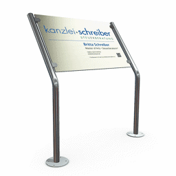 Zeige Details für Pultform Infotafel London mit Edelstahl-Werbetafel Bild von Pultform Infotafel London mit Edelstahl-Werbetafel