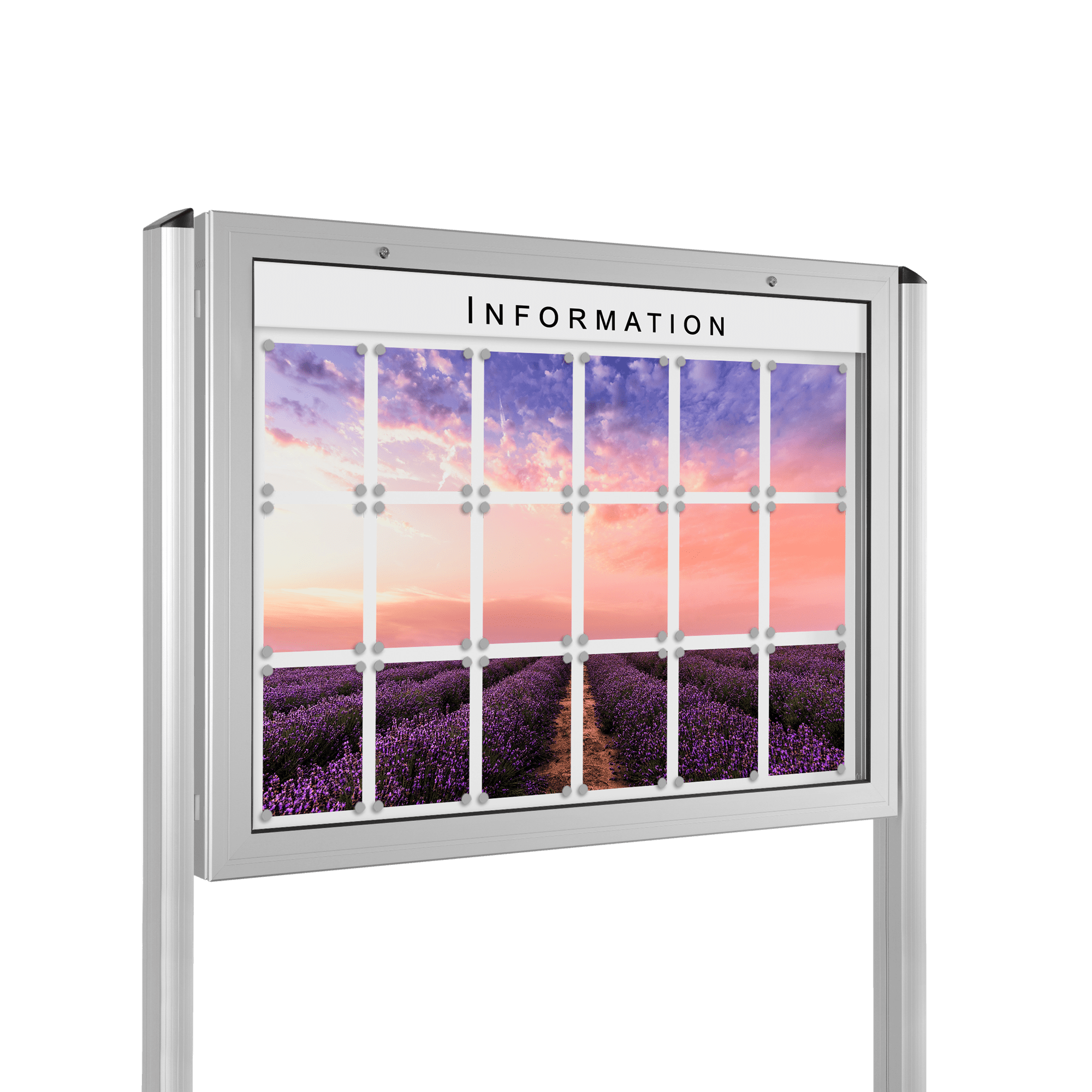 Klassischer Außen-Schaukasten mit Ständern: günstiger als beim Hersteller