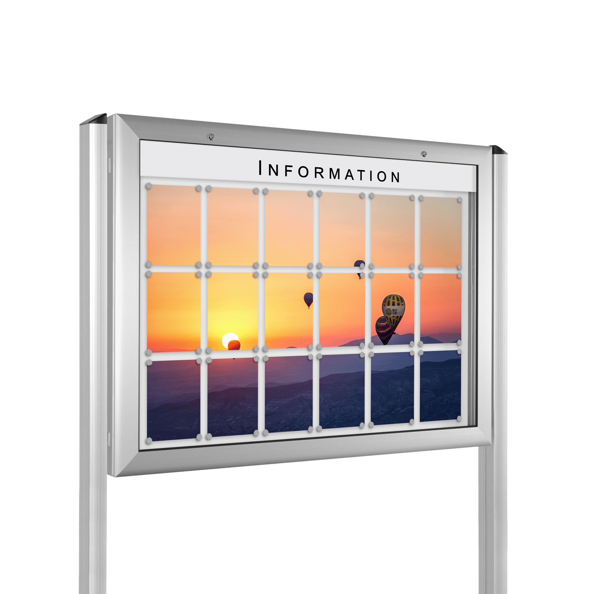 Außen-Schaukasten mit Ständern: der mit den sanften Profilen