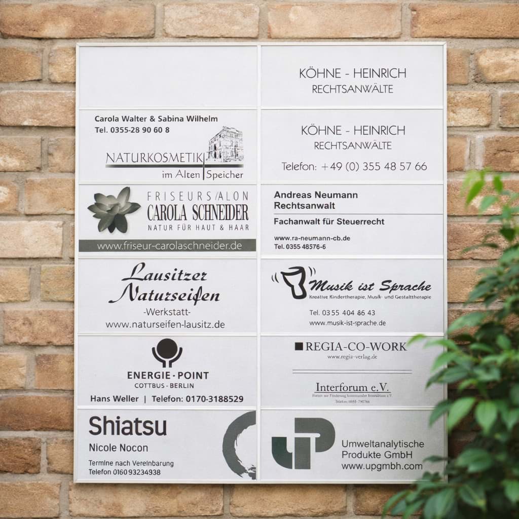 Firmen-Wegweiser zur Wandmontage, 2-spaltig