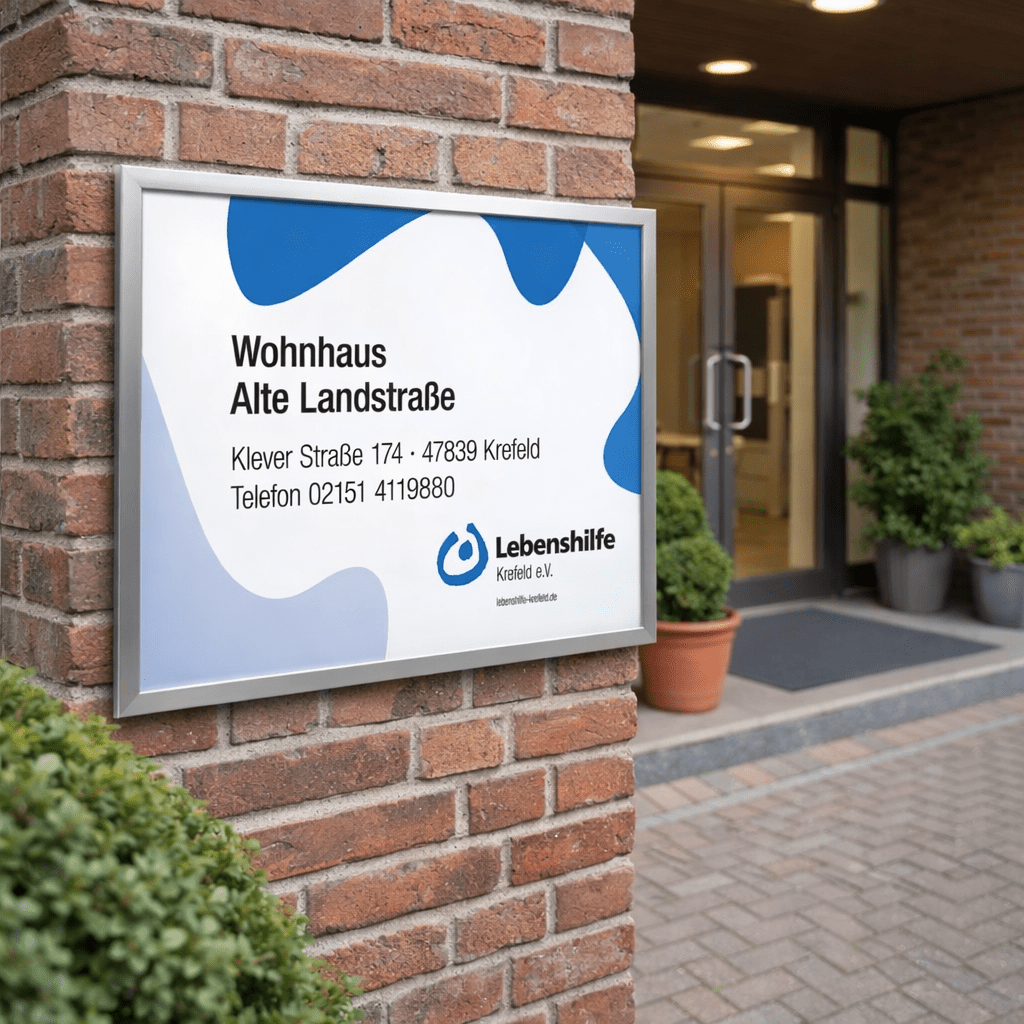 Wandrahmen für Werbeschild mit Dibondtafel