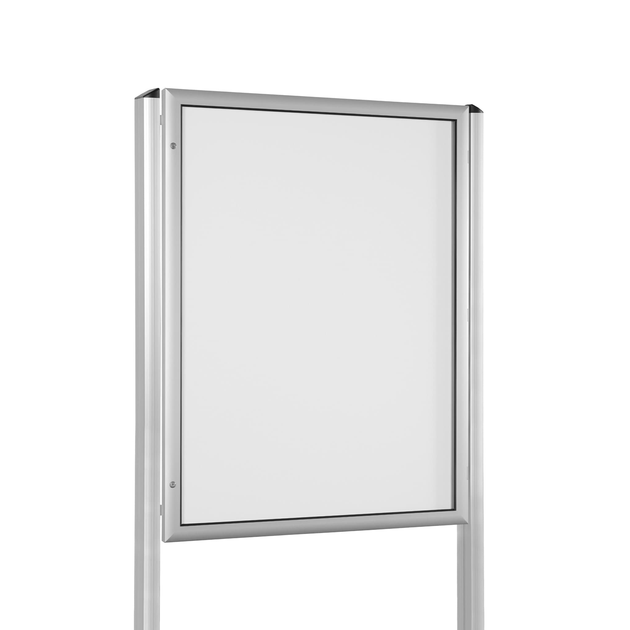 Flacher Außen-Schaukasten mit Oval-Ständern, Hochformat
