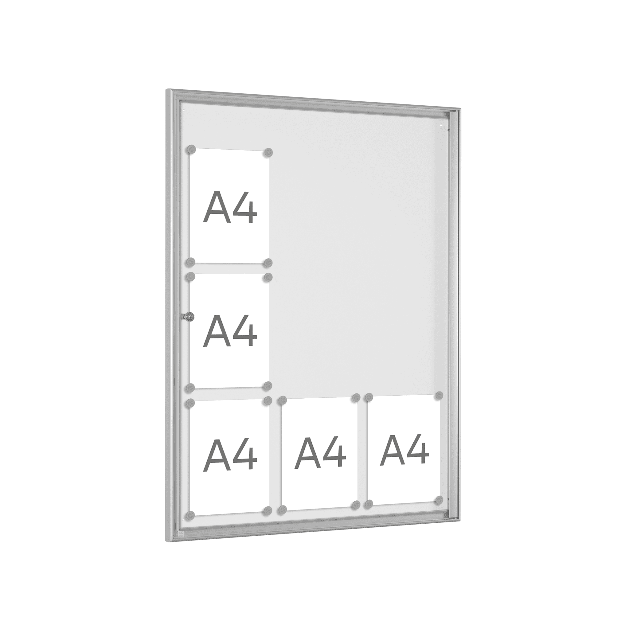 Innen-Schaukasten, Tür Glas (ESG), Rückwand weiß