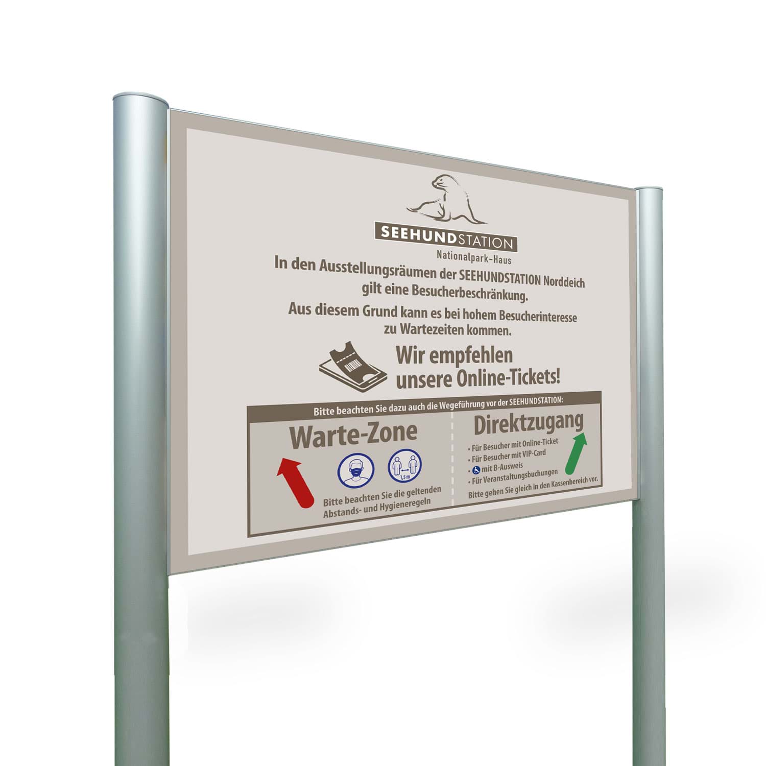 Lehrpfad-Infotafel zur Orientierung für den Außenbereich